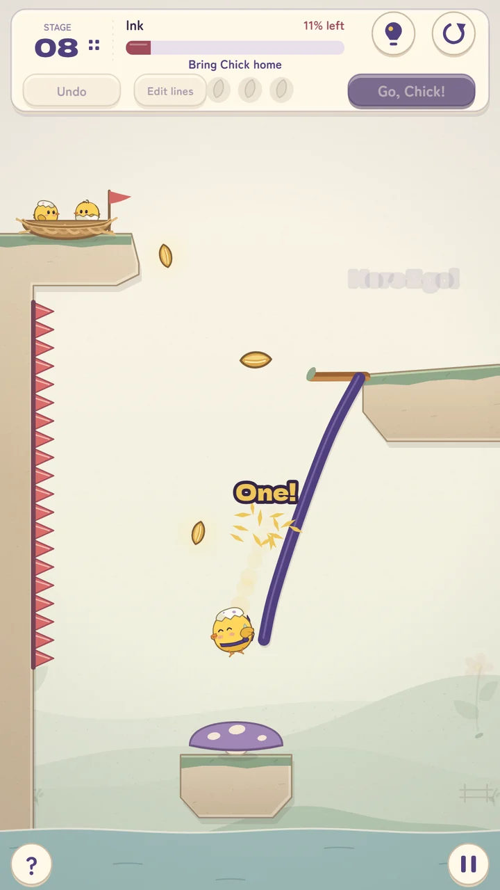 Spring Mushroom — catch Chick along the spike wall